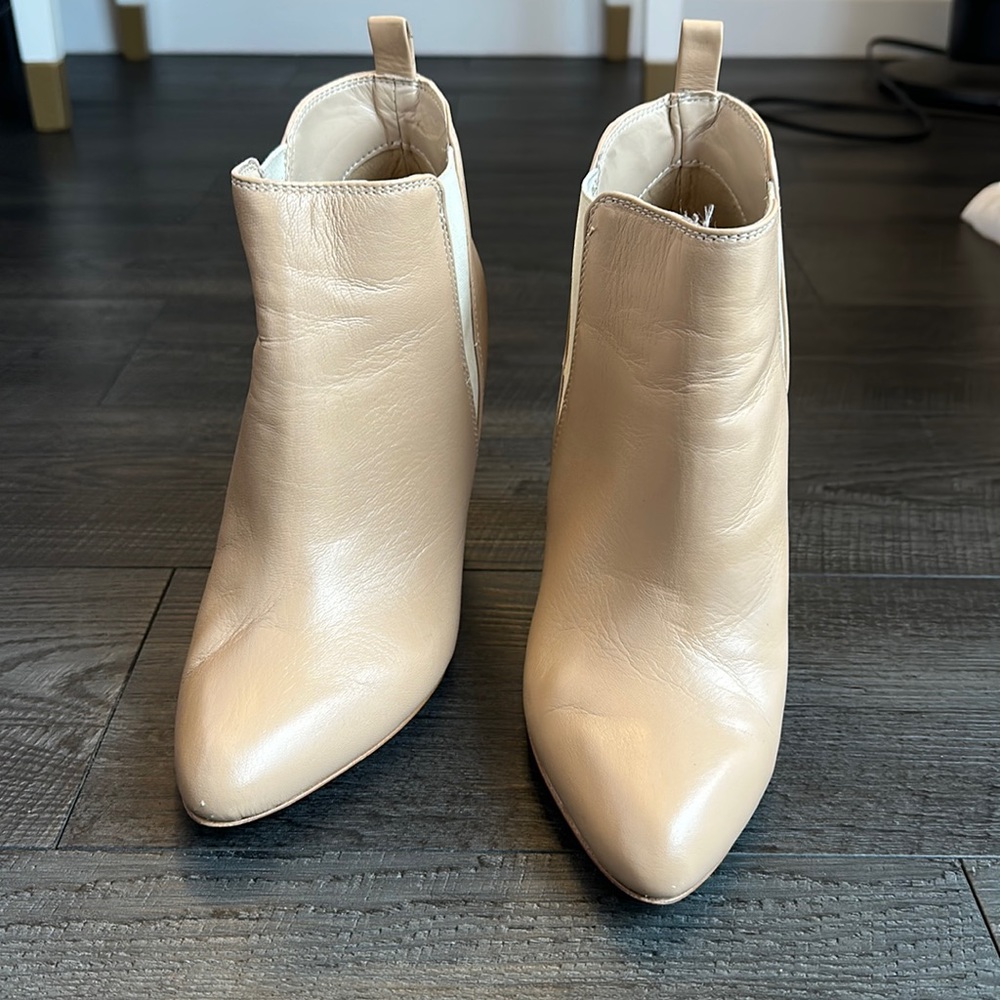 Nude leather booties form bcbg maxazria